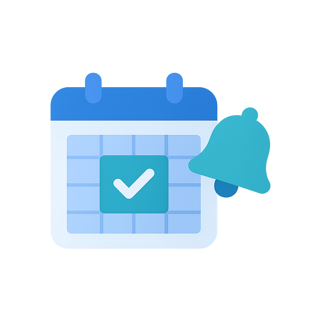 Calendar with bell icon